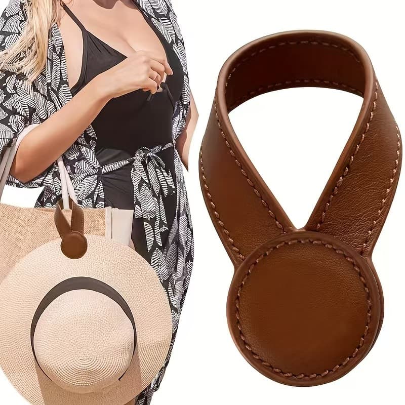 Cross-border Hot-selling Faux Leather Magnetic Hat Clip Outdoor Portable Hat Clip Keychain Pants Clip PU Hat Clip In Stock Wholesale