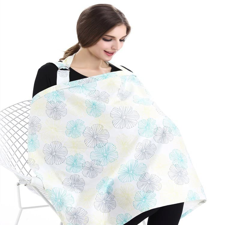 Amazon bamboo fiber gauze outing multifunctional nursing towel smock breastfeeding towel feeding towel sling fig leaf