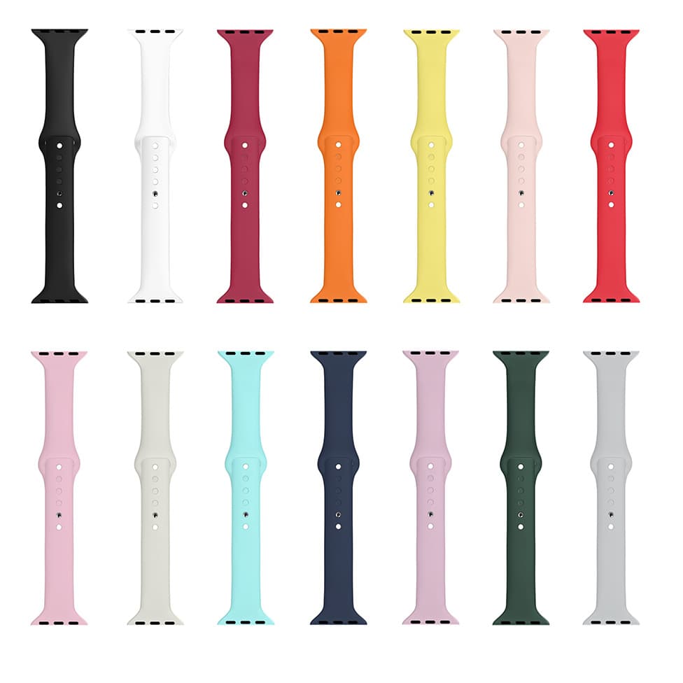 Slim-fit silicone band for Apple Watch 10/Ultra/7/SE/6/54, sporty style