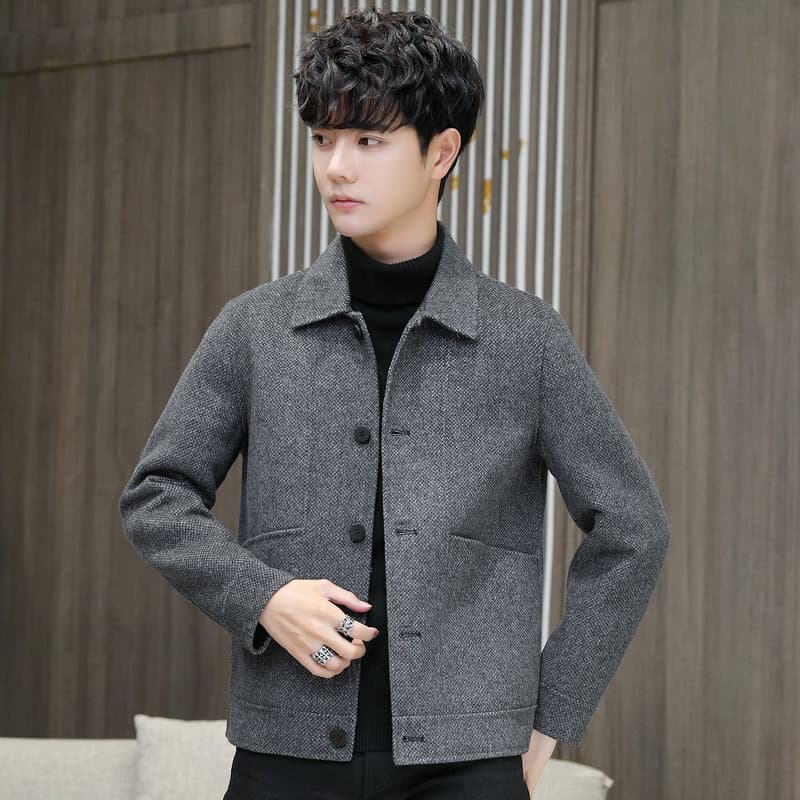 Men's Double-Faced Wool Coat 2025 Fall/Winter Fashion Trendy Trench Coat Jacket Style for Young and Middle-Aged Men