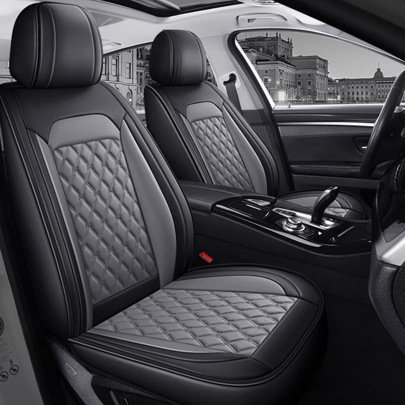 2024 Cross-Border Leather Amazon Full Leather Diamond Car Seat Cushion Four-Season Cushion Five-Seat Full Coverage Seat Cover Seat Pad