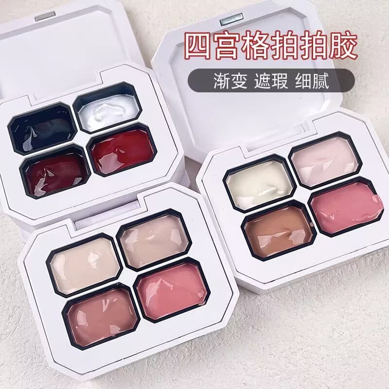 Wholesale a variety of hot-selling four-in-one pat glue gradient high saturation pat glue manicure nail polish glue four-square grid no-wash