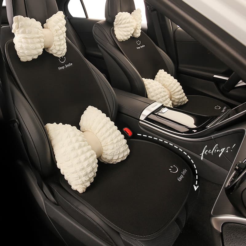 Car Seat Cushion All-Season Winter Ventilation Seat Pad Women's Interior Single Piece Linen Car Mat New Style