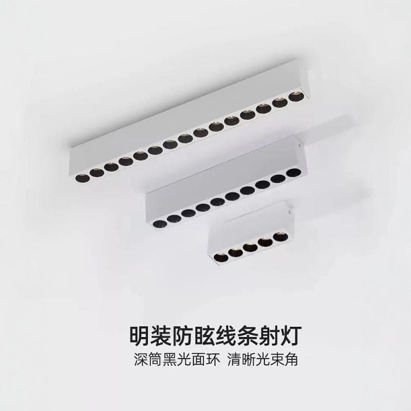 Surface-Mounted Long Strip Spotlight, Living Room Mainless Light LED Linear Light, Exhibition Hall Corridor Ceiling Downlight Grille Lamp
