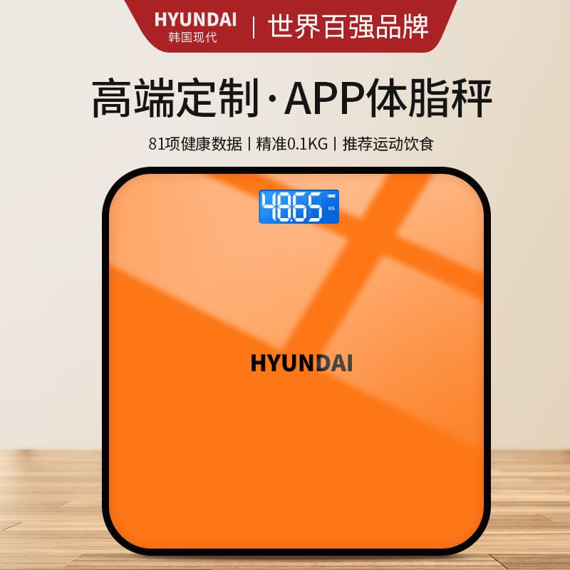 HYUNDAI Premium Precision Electronic Scale, Smart Mini Weight and Body Fat Scale, Rechargeable, Safe for Dormitory and Home Use