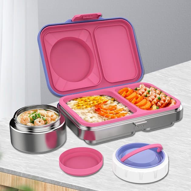 Wholesale Student Lunch Box Stainless Steel with Insulated Lunch Box Microwaveable Lunch Box Office Worker Portable Lunch Box