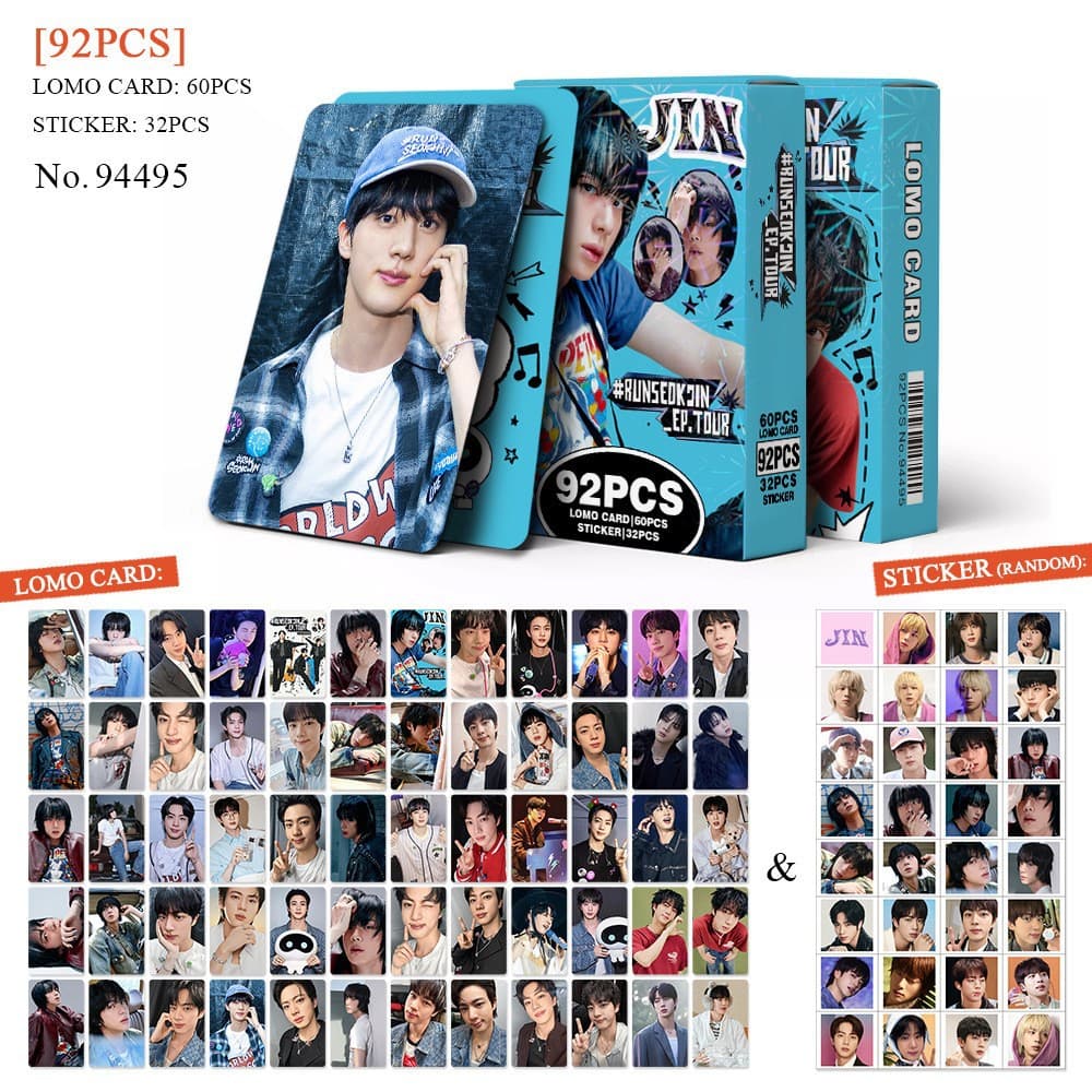Cross-Border Exclusive Supply of 92 Small Cards of Jin Celebrity Photos, Polaroid Kpop Merchandise, Lomo Cards