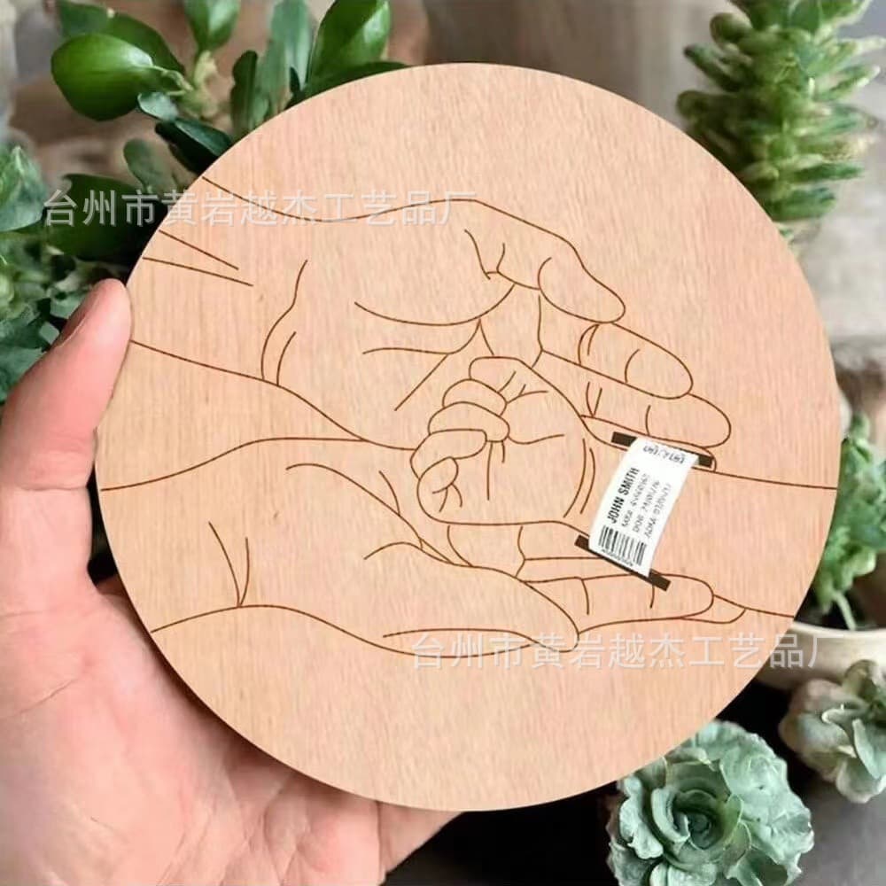 Cross-border Newborn Amazon Birth Sign New Wooden Baby Birth Bracelet Wood Slice Memorial Plaque Wooden Sign