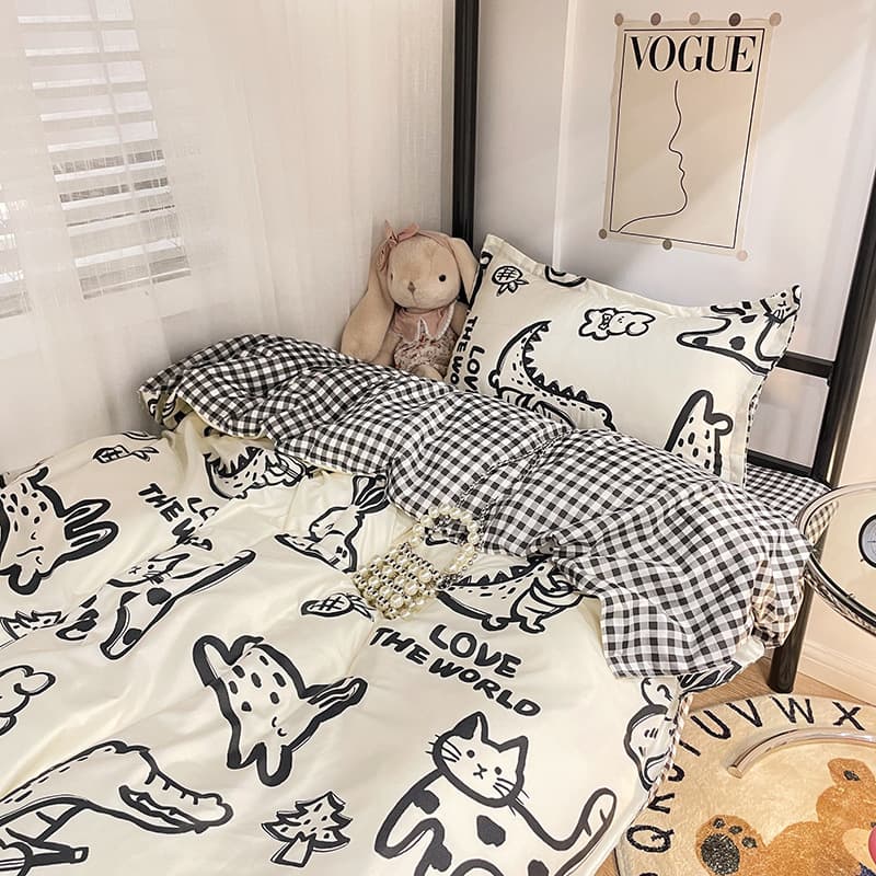 [Enjoy] American Cotton Soft and Skin-Friendly Minimalist Fresh Three or Four-Piece Set
