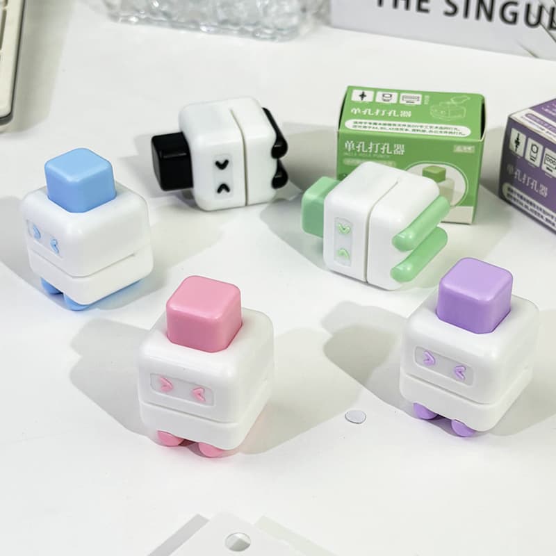Multi-function universal round hole punch for loose-leaf notebooks, manual DIY student-specific round hole puncher.