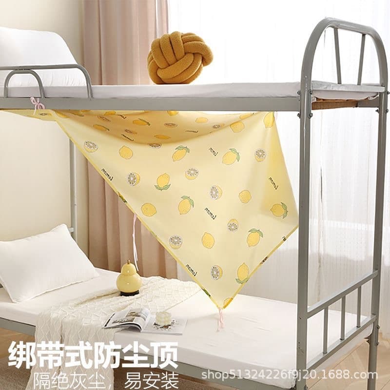 Dustproof Top Cover for Lower Bunk in Student Dormitory, Dormitory Bed Curtain Top Dustproof and Blackout Cloth, Loft Bed Cloth Cover