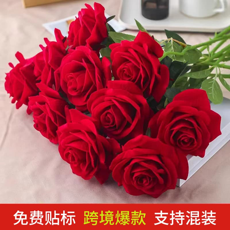 New style of artificial rose bouquets, plastic flower arrangements, living room decorations, artificial flowers, wedding bouquets.