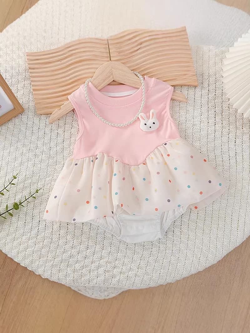 New summer clothes, fresh and sweet onesies, baby girl's summer super cute and cute baby clothes, princess cake skirt