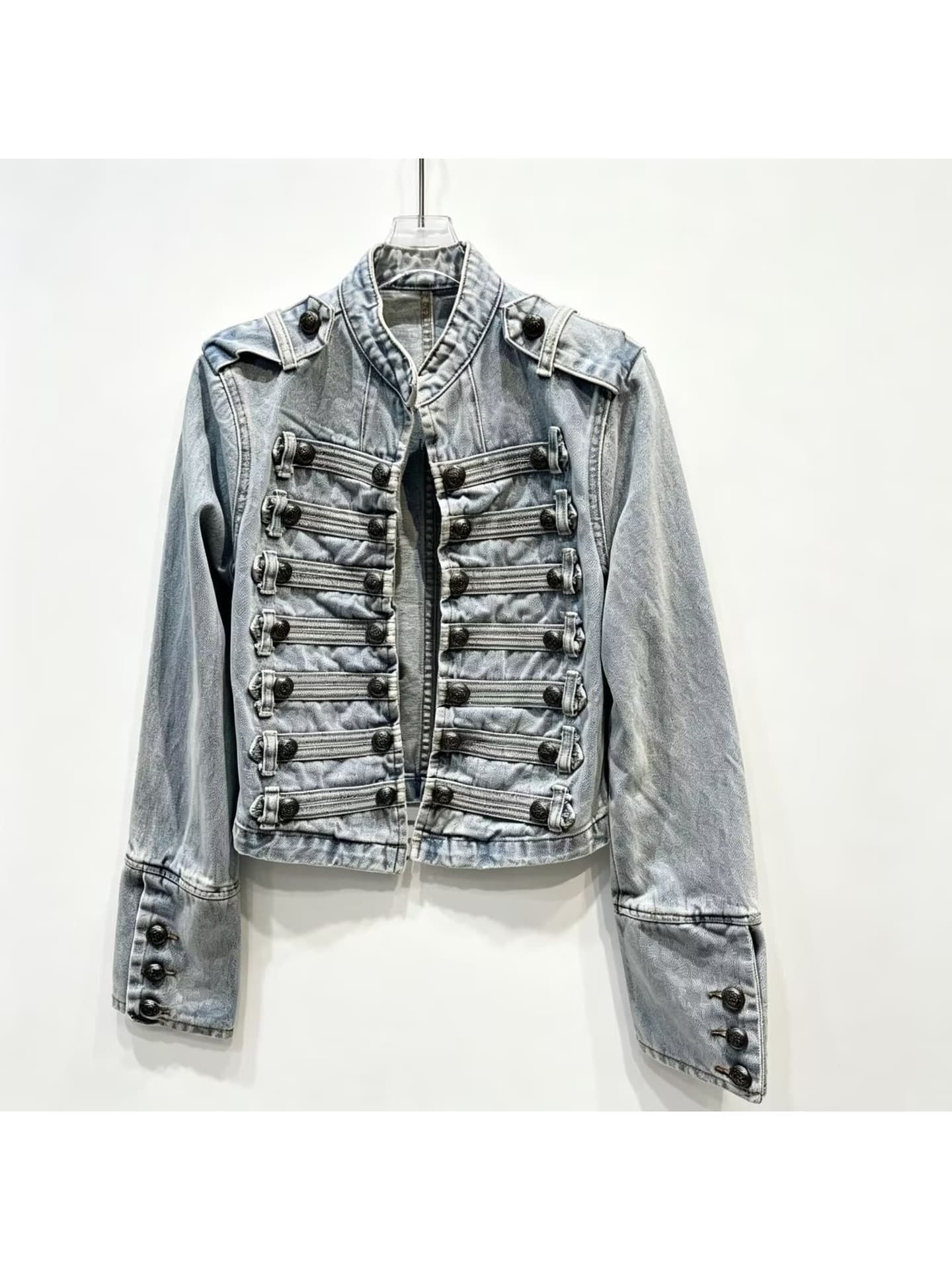 Z Family Ribbed Classic European-American Style New Shoulder Strap Cross-border Top Metal Spring Denim Washed Design Black ZA
