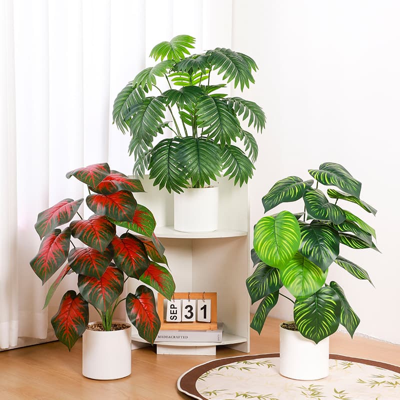 Artificial Greenery Areca Palm Monstera Decoration Indoor Landscaping Home Decor Luxury Courtyard Artificial Plants Nordic Style