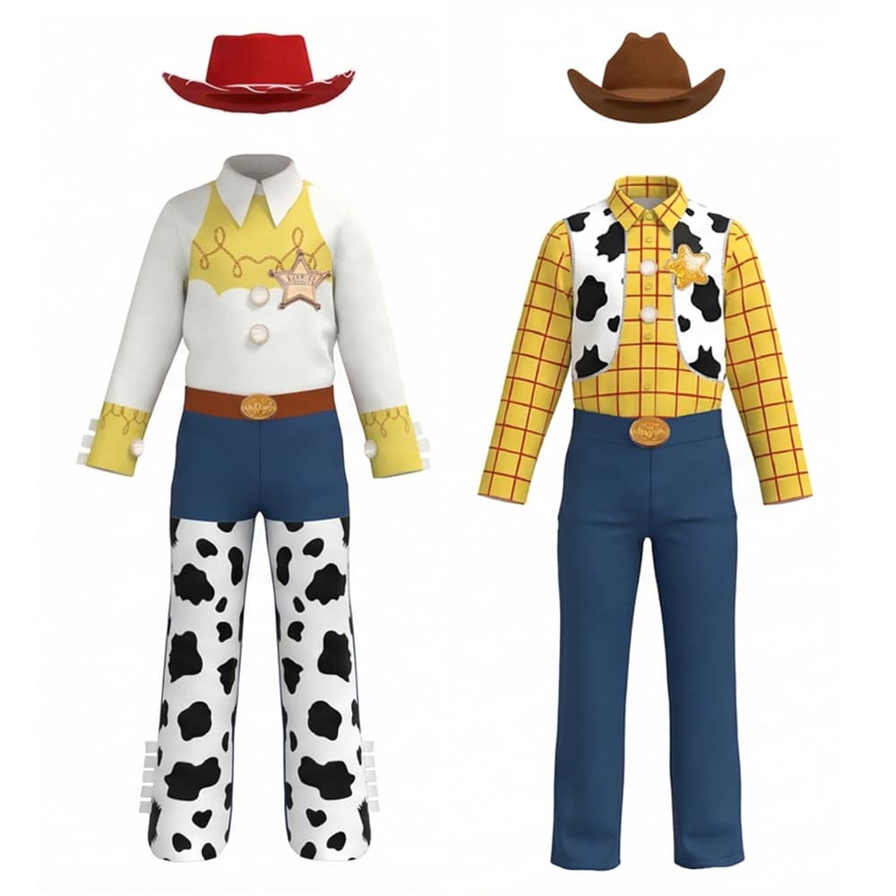 Amazon's new Toy Story Woody and Triss cosplay costume for Halloween, a children's role-playing outfit.