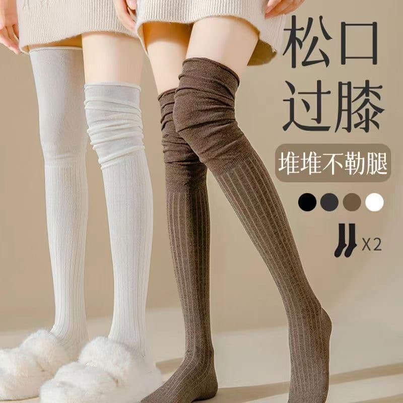 Women's Over-the-Knee Socks for Spring and Summer, Knee Protection, Anti-Slip Calf Socks, JK Pile Socks, Versatile Boot Socks