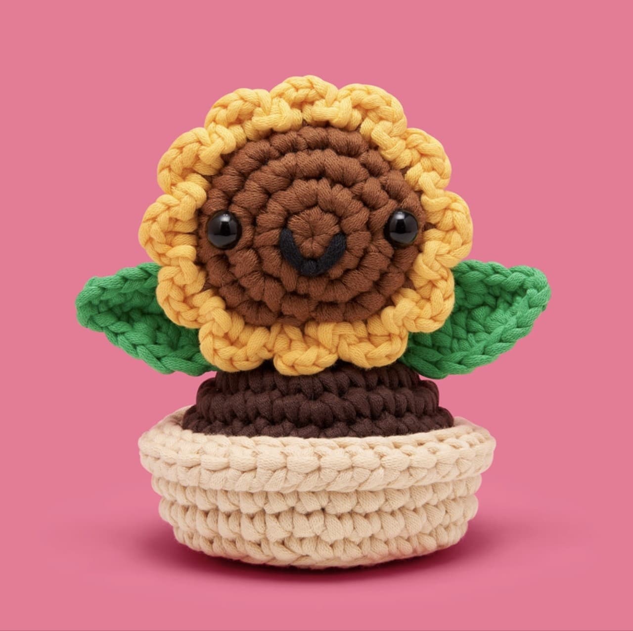Cross-border best-selling DIY crochet sunflower flower pot material kit for beginners with English tutorial video
