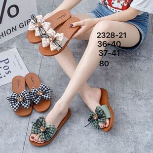 Summer Outdoor Slippers Women's One-Strap Anti-Slip Wear-Resistant Fashion Bowknot Flat Sole Series Multiple Styles Wholesale