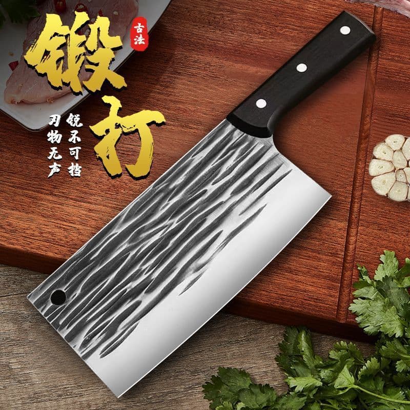 Hand-forged dual-purpose chopping and slicing knife, home-use sharp, no-need-to-sharpen kitchen slicing knife for meat and vegetables, can be sharpened