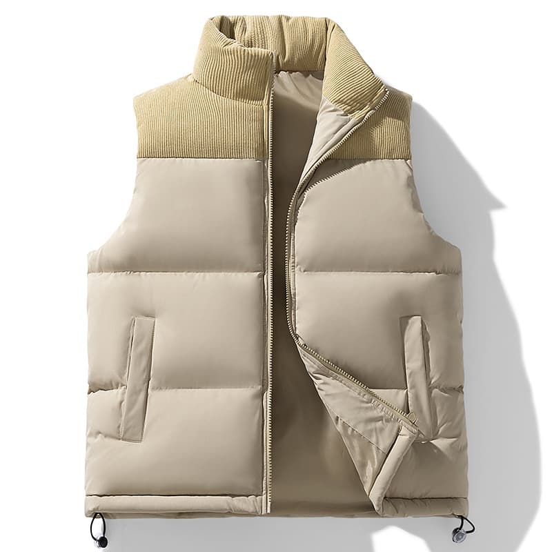 Cross-border Autumn/Winter Quilted Cotton Vest Men's Thickened Sleeveless Jacket Unisex Couple Loose Puffer Vest