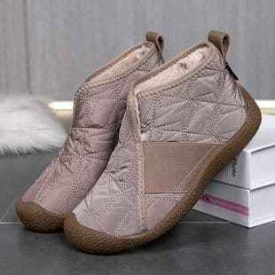 Cross-Border 2025 Autumn Winter New High-Top Cotton Shoes Fleece-Lined Thickened Mother Shoes Soft Sole Lightweight Slip-On Women's Cotton Shoes