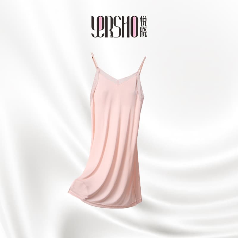 Yue Xiao [100% Mulberry Silk] Pajamas and Nightgowns for Home with Breast Pads Mulberry Silk Plaid, Breathable and Skin Friendly 2419