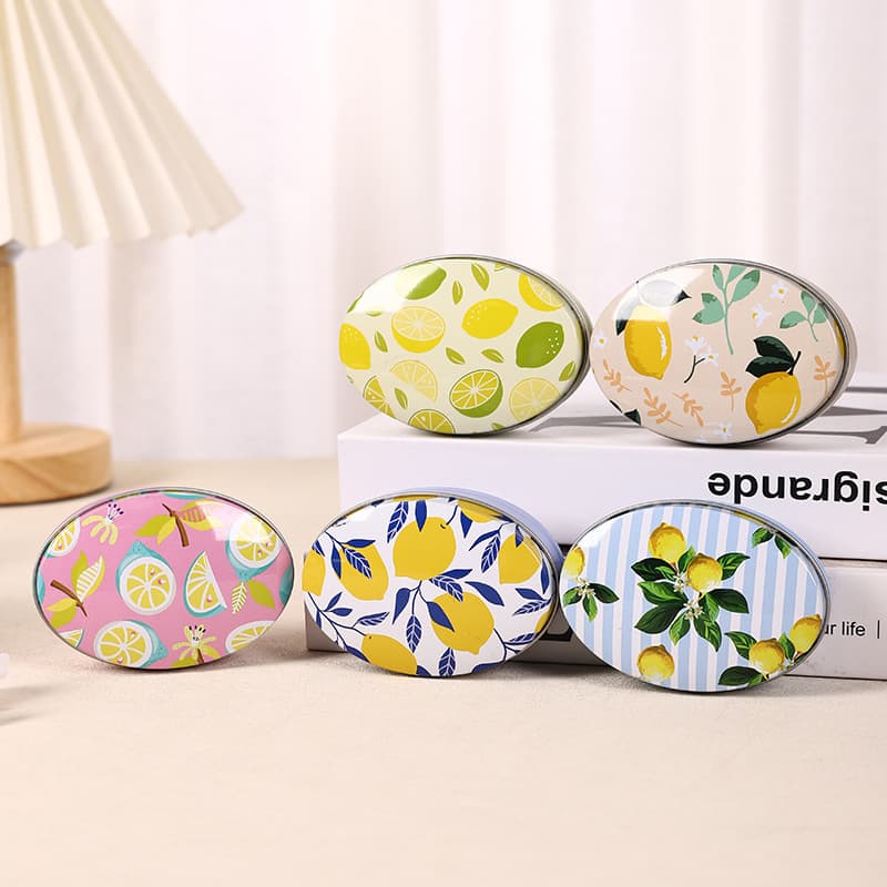 Iron Art Mini Jewelry Tin Box Storage Box Lemon Theme Girly Desktop Organizer Home Decor Craft