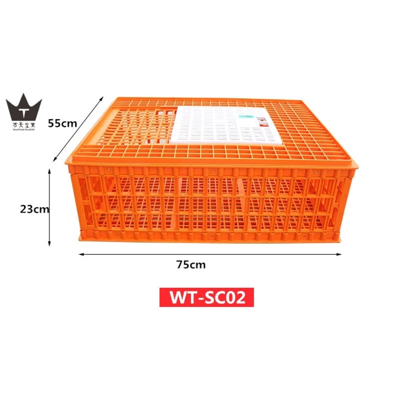 Plastic Chicken Cage for Laying Hens, Chicken Transport Box, Poultry Farming Equipment, Broiler Cage SC02