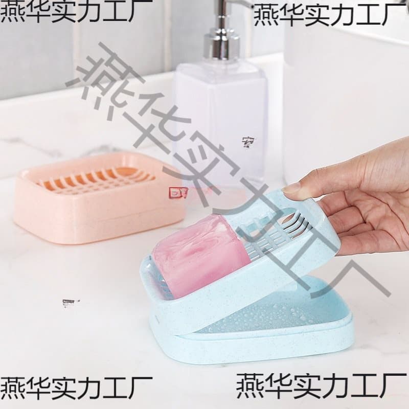 Double-layered soap dish for bathroom drainage, creative plastic travel soap dish, handmade soap holder, toilet soap rack.