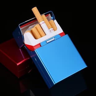 Hot Selling Magnetic Flip Lid Cigarette Case, Aluminum Alloy, Crush-Resistant, Moisture-Proof, Creative 20-Cigarette Capacity, Ultra-Thin Printed Cigarette Case, Wholesale