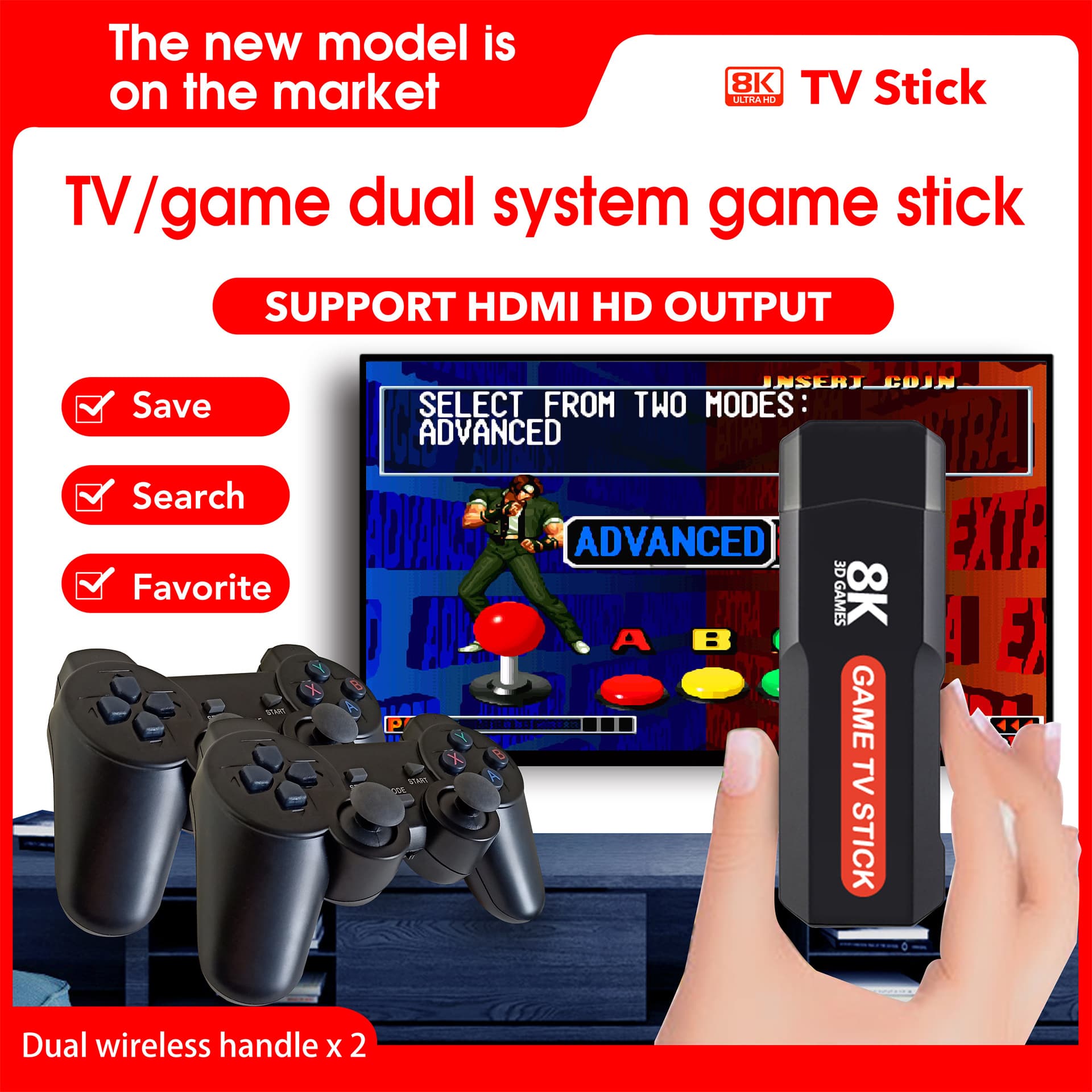 Q9 Dual-System Controller TV Game Console Android TV Box Set-Top Box 8K High-Definition 3D