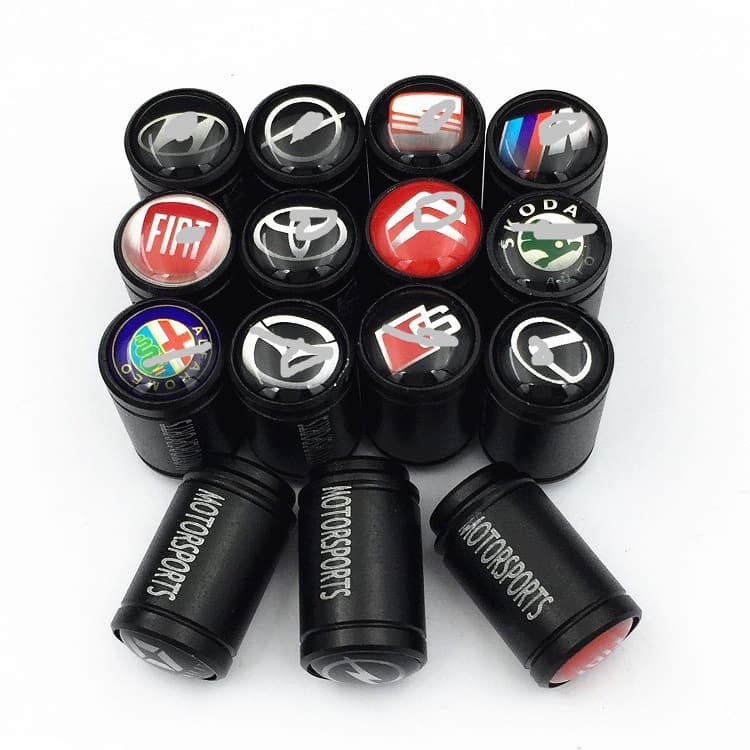 Aluminum Alloy Black Car Tire Valve Stem Caps, Alloy Tire Valve Caps, Valve Core