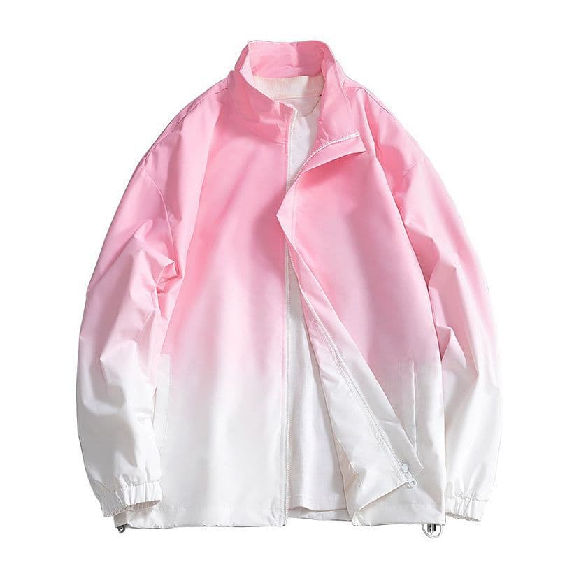 Men's waterproof jacket, versatile new gradient coat, trendy loose casual windbreaker top.