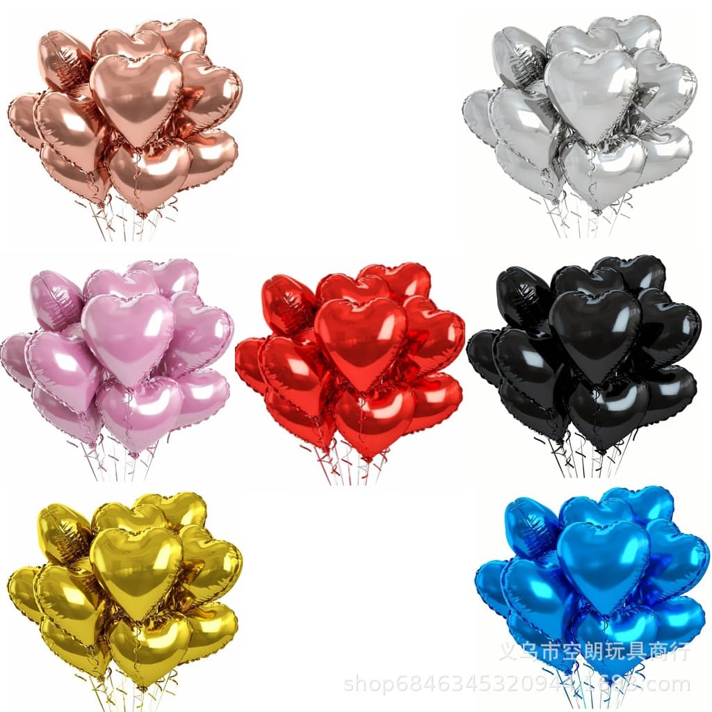 18-inch Heart Light Panel Aluminum Foil Balloon for Valentine's Day Confession Decoration, Wedding and Bridal Room Decoration Balloon Wholesale
