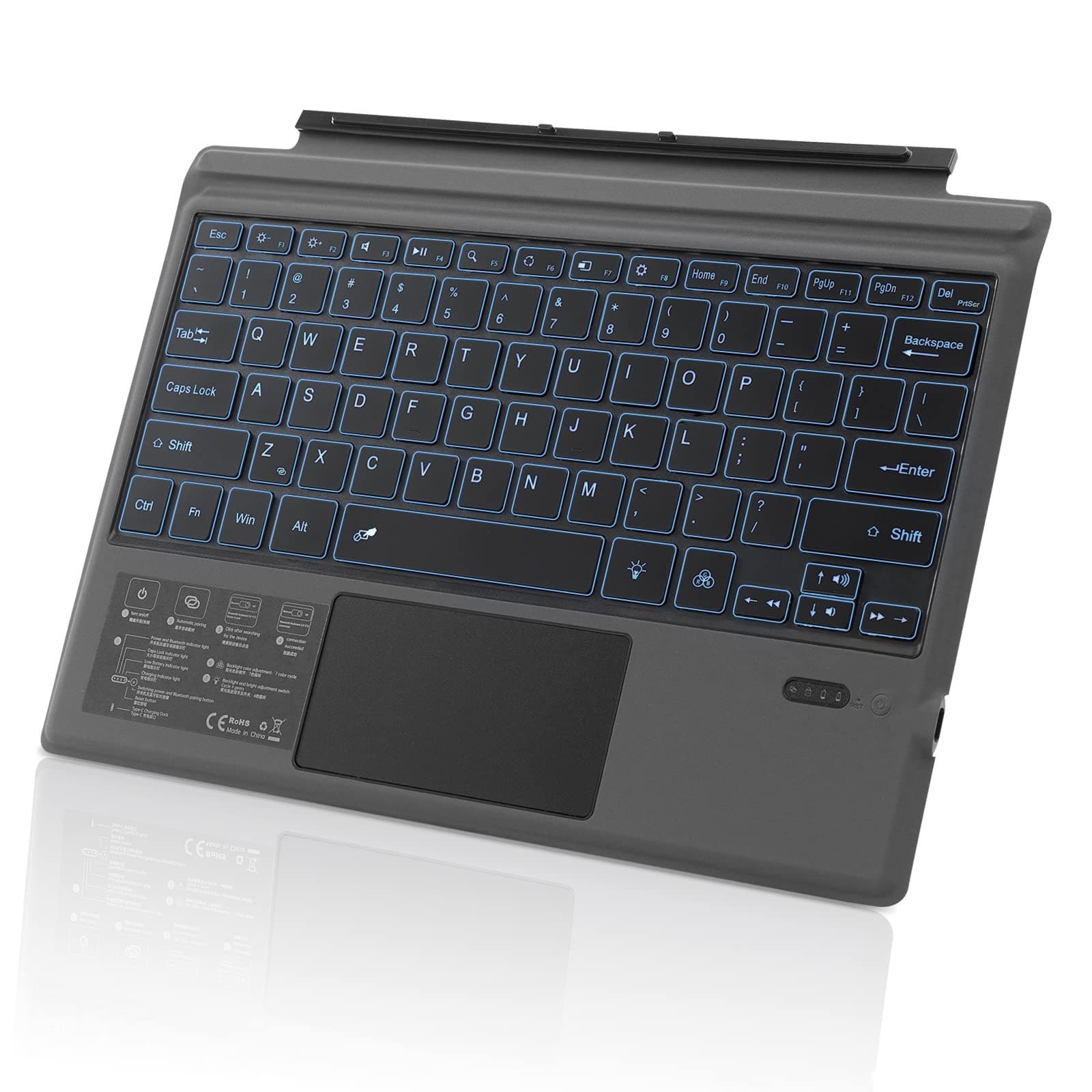 Bluetooth Keyboard Case For Microsoft Surface Pro 789 10.5 Inch Touchscreen Keyboard Surface Go 123 Tablet Cover