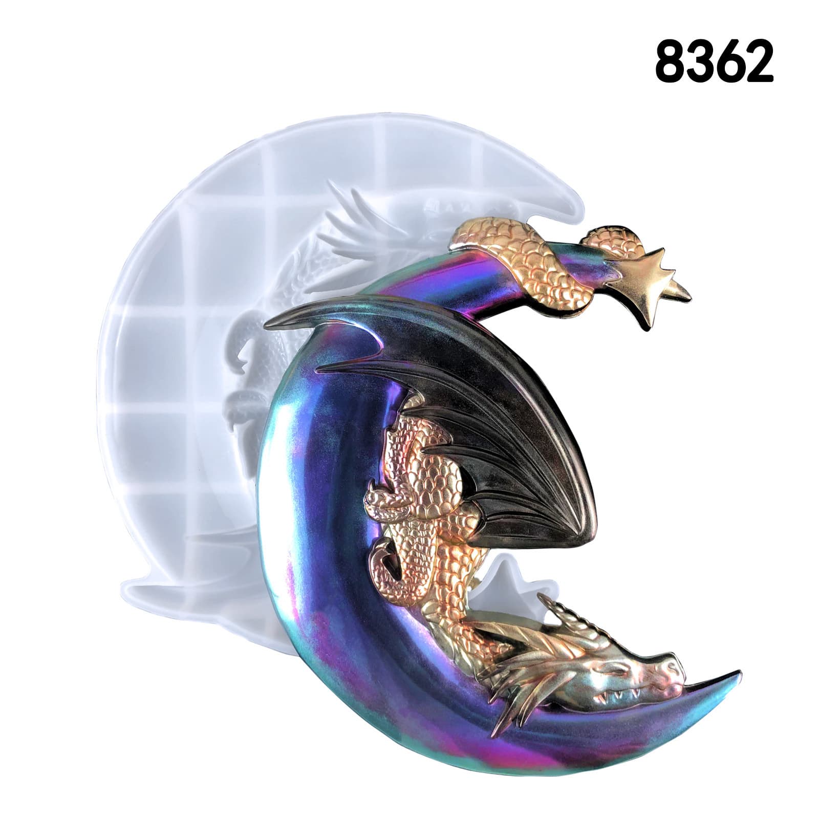 Moon Flying Dragon Epoxy Mold DIY Wall Decoration Pendant Semi-dimensional Flying Dragon Moon Pendant Silicone Mold