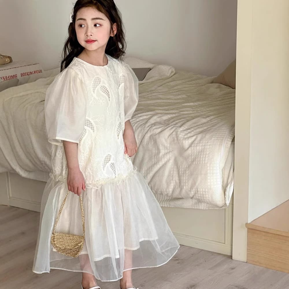 Little Red Fish Girls' Summer Dress 2026 New Style Children's Princess Dress with Organza Mesh, Parent-Child Matching