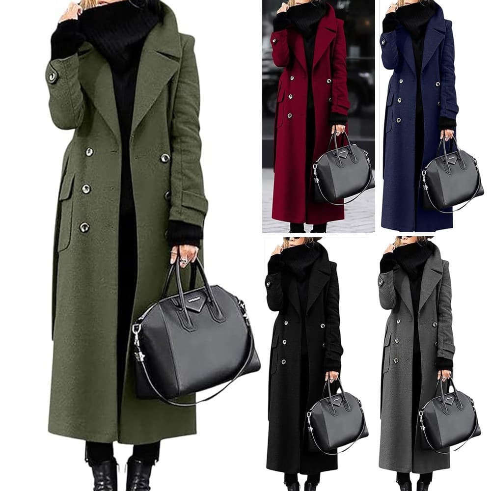 Autumn/Winter Casual Fashion Wool Coat for Women, Long Style, In Stock for Cross-Border Amazon