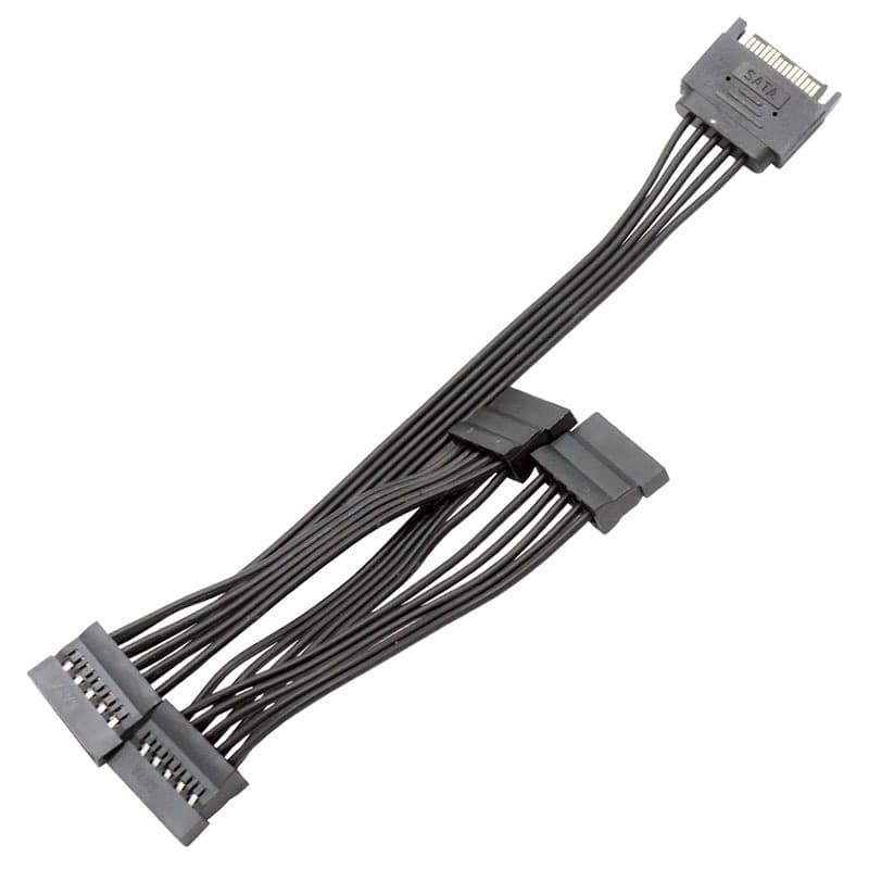 SATA 1-to-5 Hard Drive Power Cable, 1-to-3, 1-to-4, 1-to-6 SATA 15-Pin Hard Drive Power Connector Extension Cable