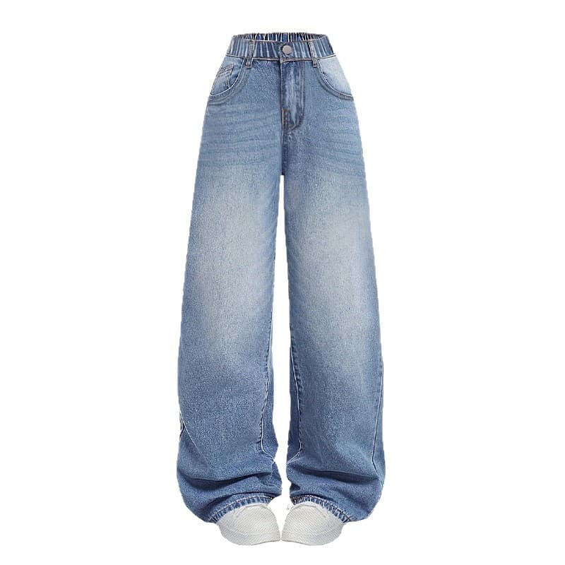Girls' Wide-Leg Pants Spring/Autumn Casual Jeans for Kids Loose Fit for Toddlers and Older Children
