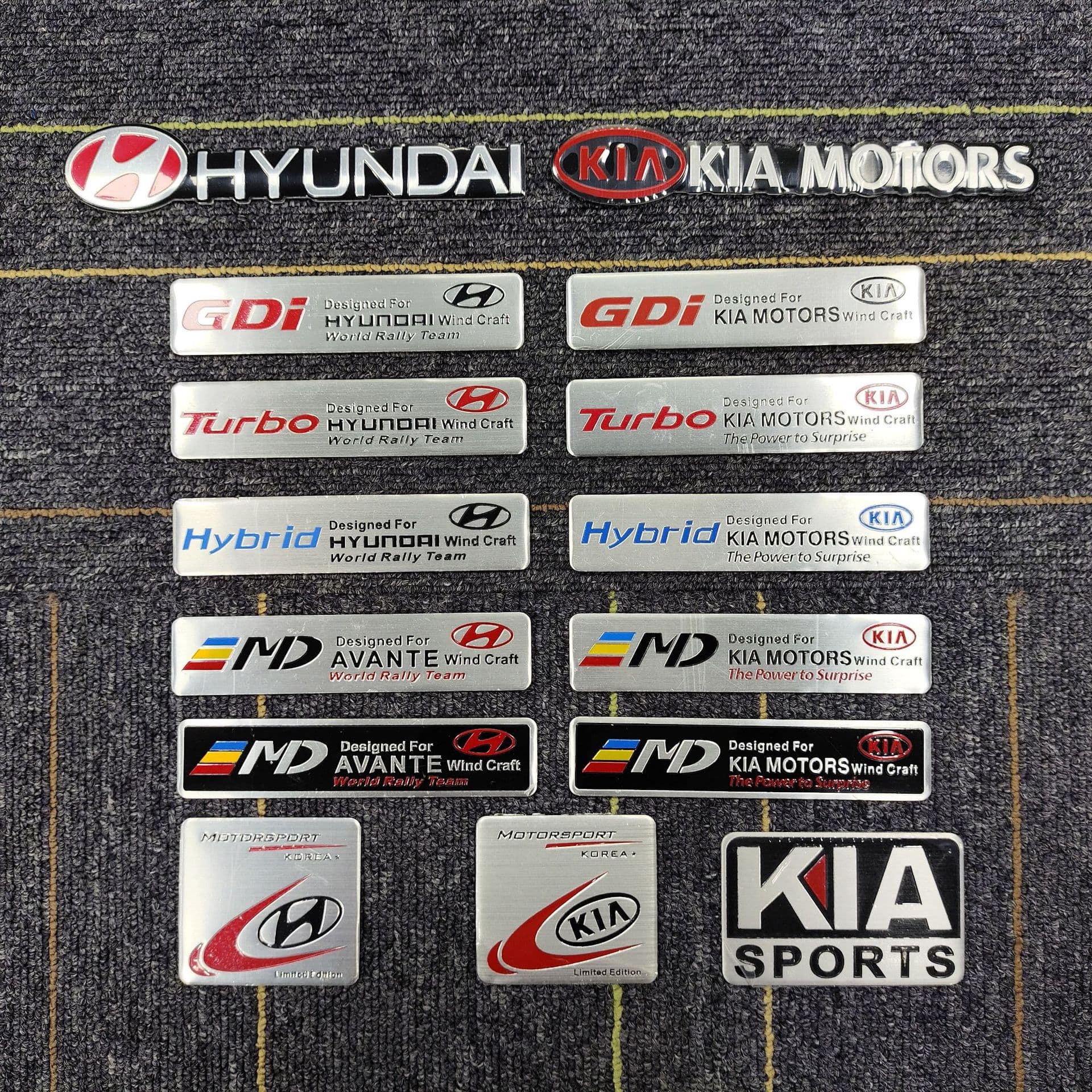 Suitable for Hyundai Kia Modified Car Aluminum Label Car Sticker Decorative Sticker Nameplate Sticker Creative Sticker