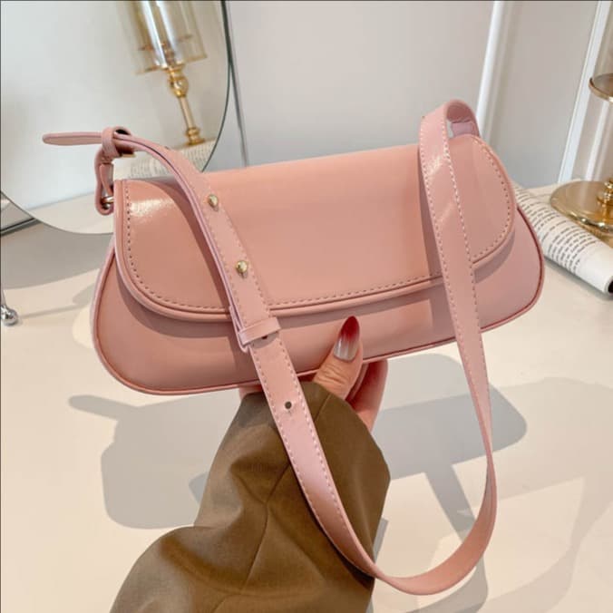 Simple and Elegant Solid Color Underarm Bag for Women, 2026 New Model, Light Luxury Versatile Shoulder Bag, High-End Stylish Small Square Bag