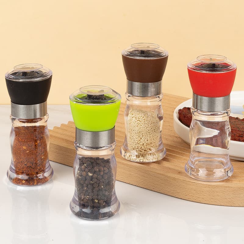 Pepper grinder transparent sea salt black pepper spice creative home kitchen gadget plastic manual grinder