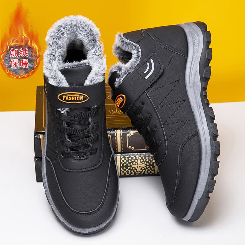 Winter Men's Snow Boots Warm Men's Shoes Thickened Cotton Shoes Middle-aged and Elderly Walking Shoes Thick Sole Hiking Shoes Wholesale