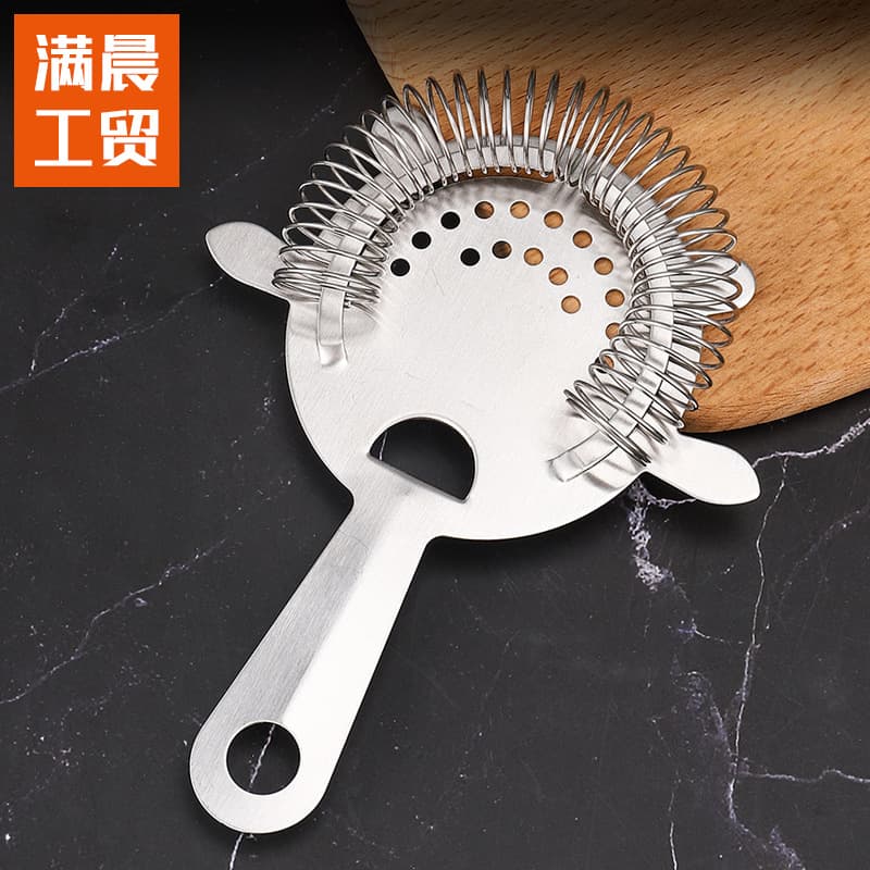 Factory Direct Wholesale Stainless Steel Ice Strainer Metal Square Ice Separator Cocktail Tool Cocktail Ice Filter