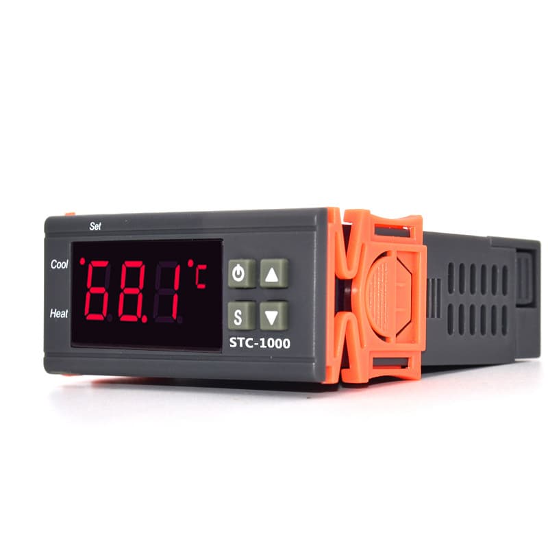 STC-1000 Thermostat, Digital Display Automatic Cooling/Heating Switching for Seafood Machine, Chiller, Microcomputer Digital Display Constant Temperature