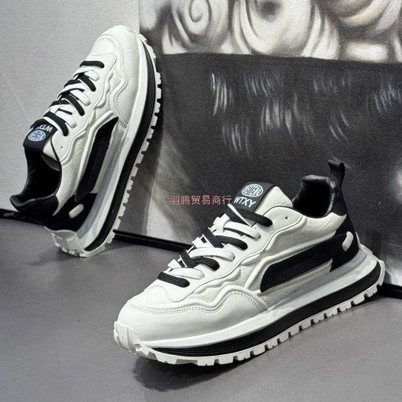 Men's Shoes Autumn Winter 2025 New Breathable Casual Sports Shoes Anti-slip Soft Sole White Sneakers Men's Trendy Dad Shoes