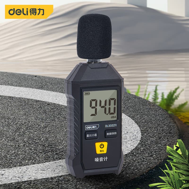 Deli Tools DL333211 Digital Noise Meter Mini Noise Detector Sound Tester Decibel Meter