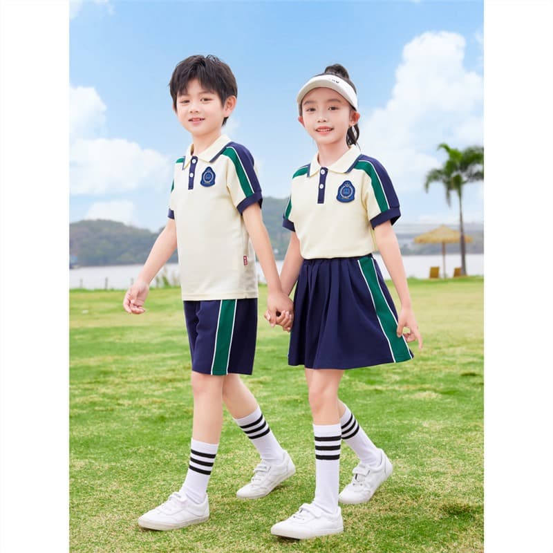 Kindergarten Summer Clothing, Primary School Students' Sports Style School Uniform, Summer Children's Short-sleeved Graduation Photo Class Clothing, Pure Cotton Suit